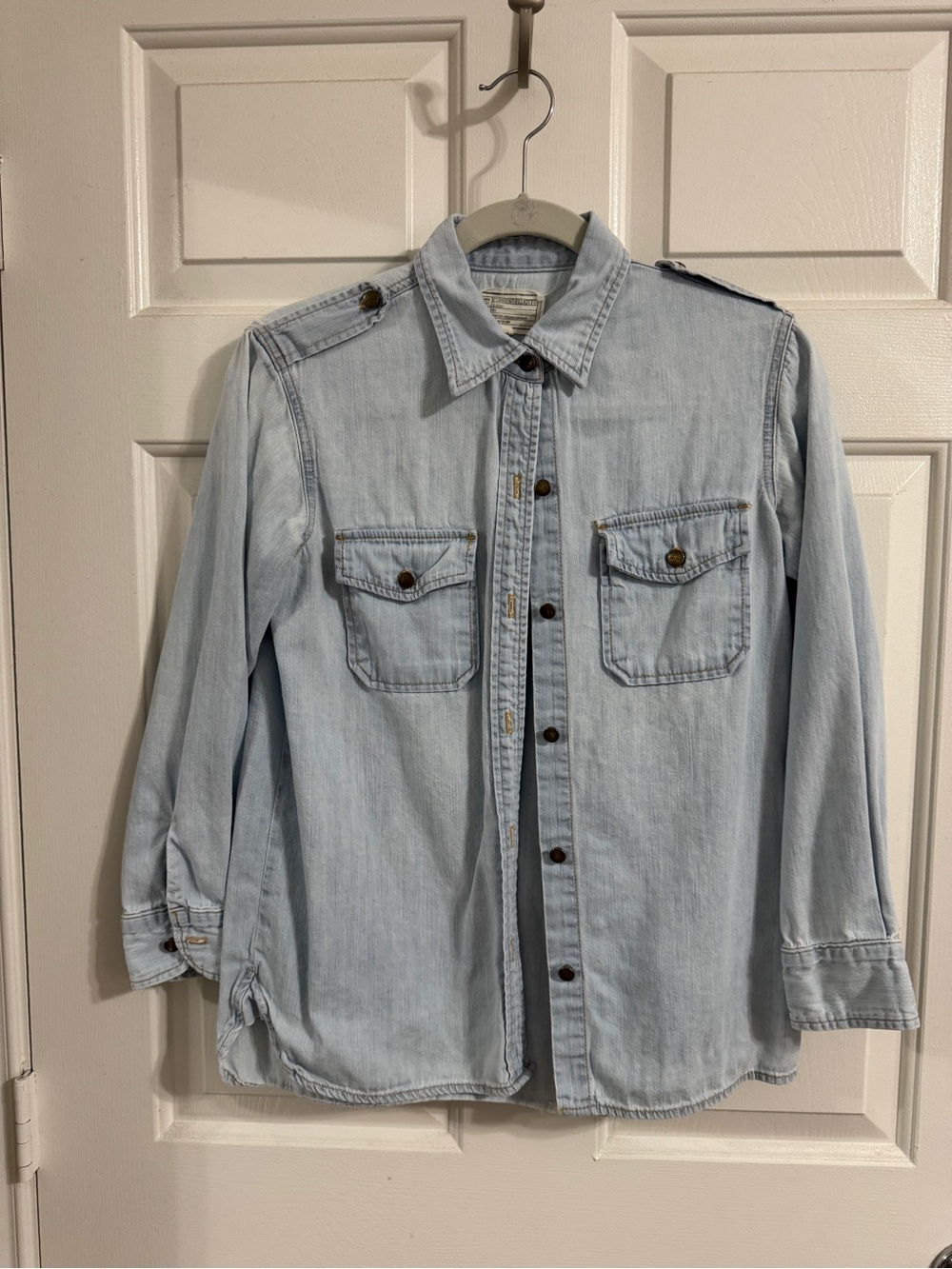 Current/Elliott Light Blue Denim Utility Shirt